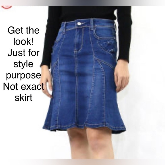 Mexx Fit & Flare Dark Wash Jean Skirt Size 8 - Picture 11 of 12